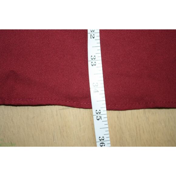Goldspark Women's Medium Burgundy Dress Pockets Off the Shoulder Flare Sleeves - Picture 11 of 11